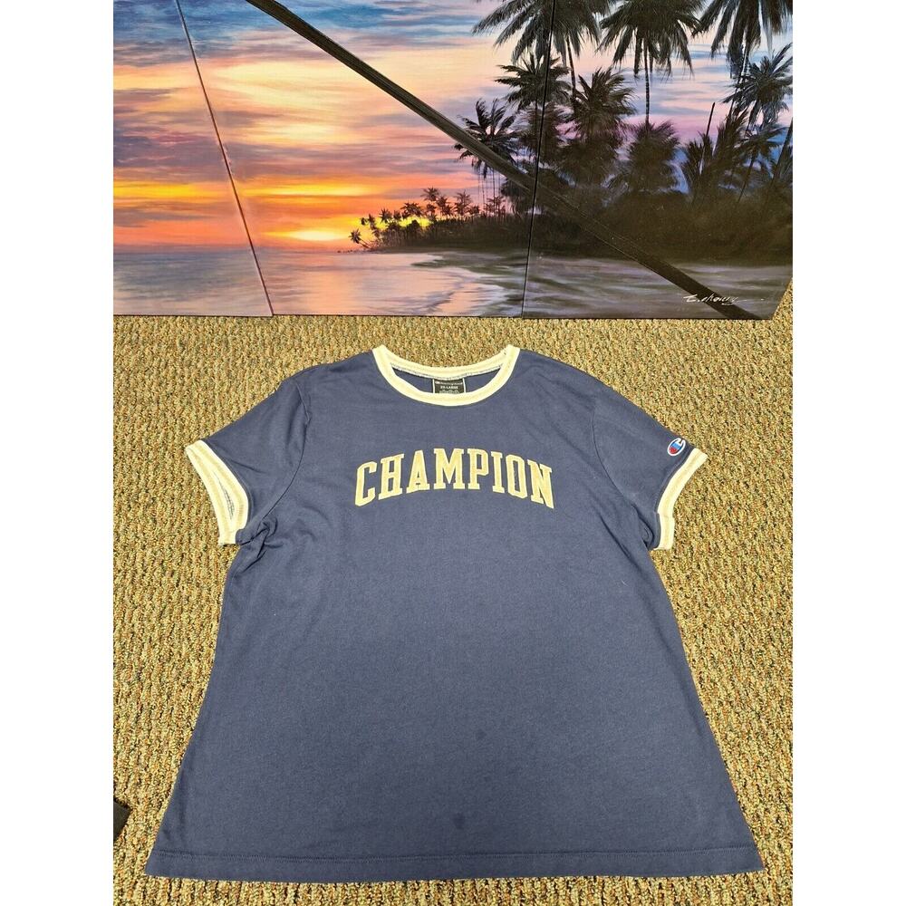 Vtg Vintage Retro Women’s Size 2xl Blue T-shirt Champion